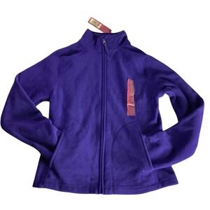 Merona Girls Purple Fleece Full Zip Jacket Size XS TP Polyester Front Pockets‎